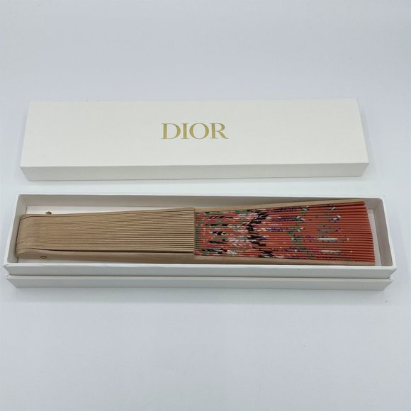 DIOR Pink Printed Woven Fan  GIFT - Picture 3 of 4